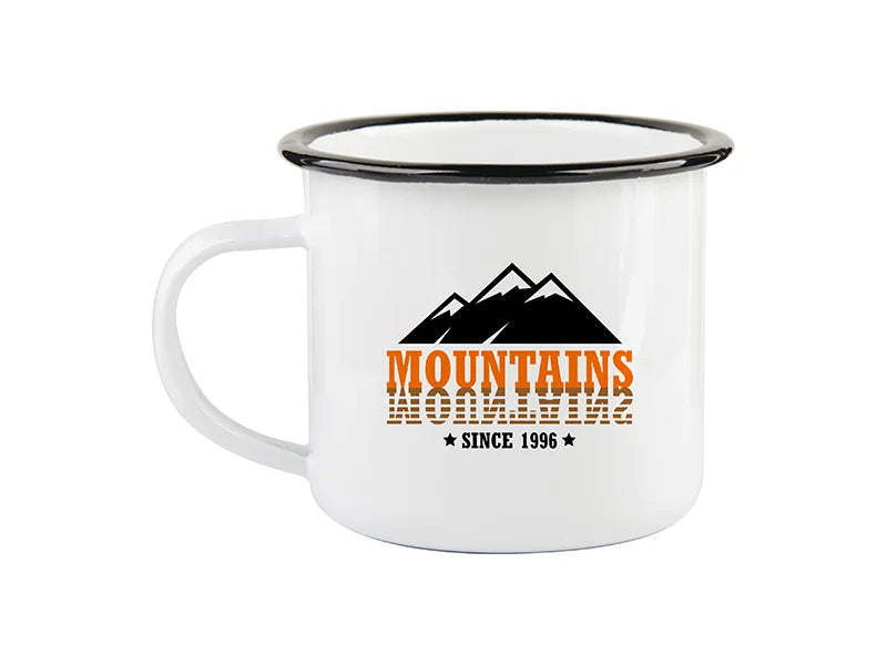 Sublimation 12oz/360ml Enamel Cup with Black Rim