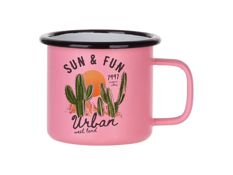 Sublimation 12oz/360ml Enamel Mug (Matt Pink)