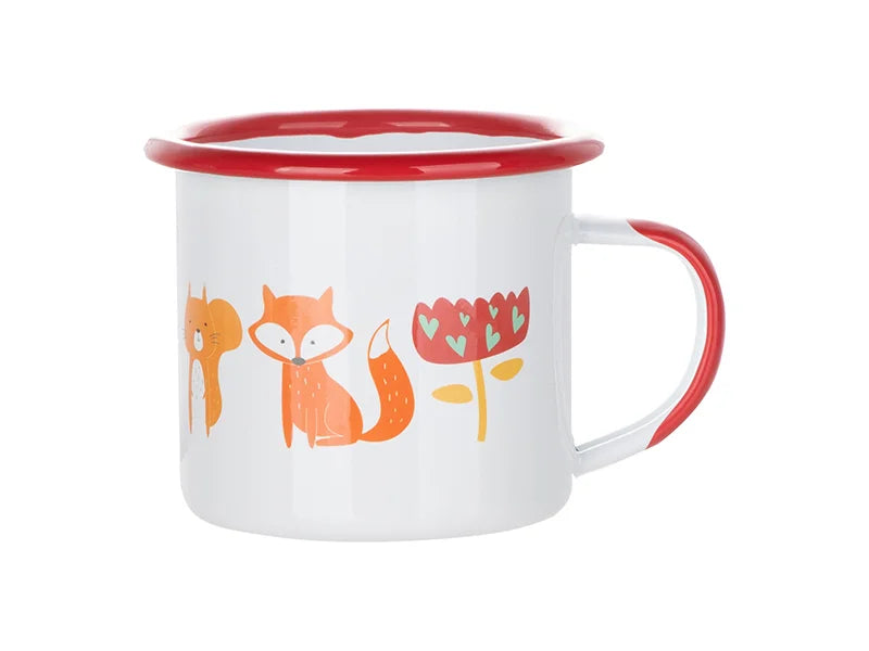 Sublimation 12oz/360ml Inner and Rim Enamel Mug (Red)