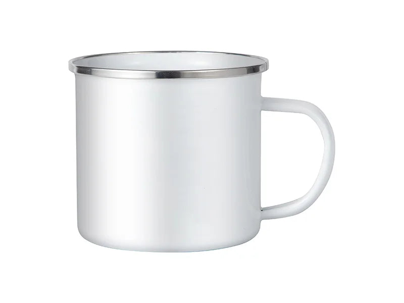 Sublimation 17oz/500ml Enamel Mug w/ Flat Bottom (White)