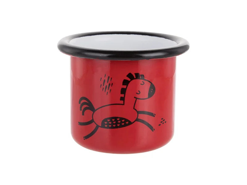 Sublimation 3oz/100ml Enamel Mug (Red, Black Edge)