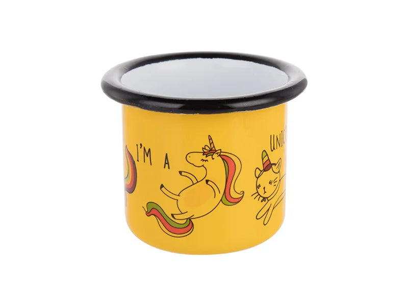 Sublimation 3oz/100ml Enamel Mug (Yellow, Black Edge)