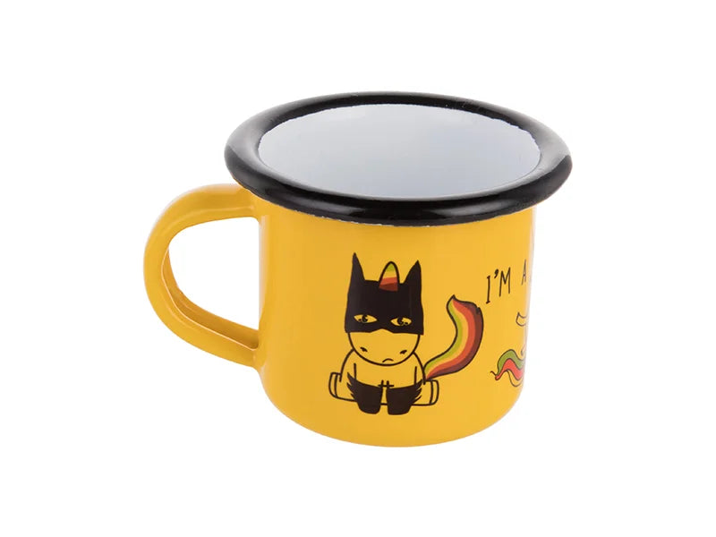 Sublimation 3oz/100ml Enamel Mug (Yellow, Black Edge)