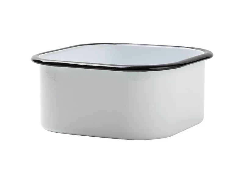 Sublimation Blanks White Square Enamel Plate(Black Edge, 16*16cm)