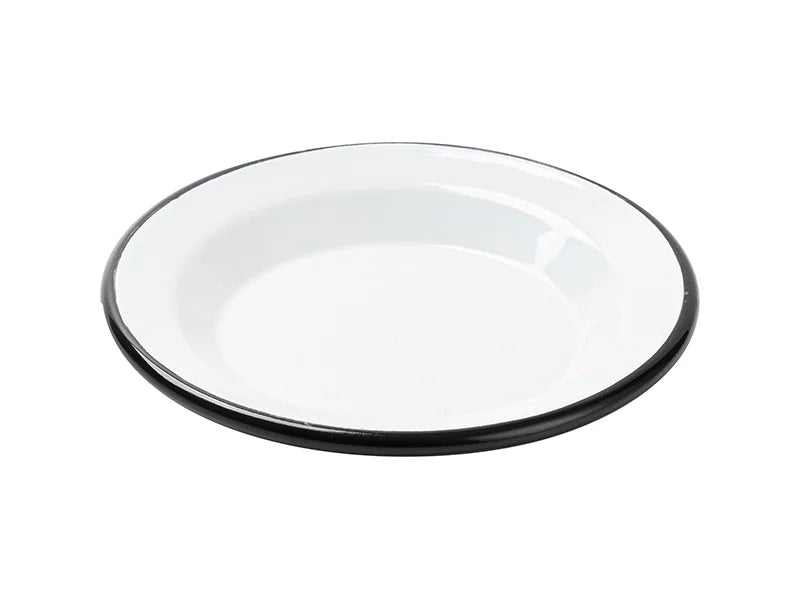 Sublimation Blanks White Round Enamel Plate(Black Edge, φ14.5cm)
