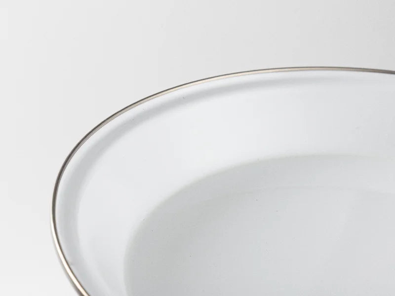 Sublimation Blanks White Round Enamel Plate(Silver Edge, φ25cm)