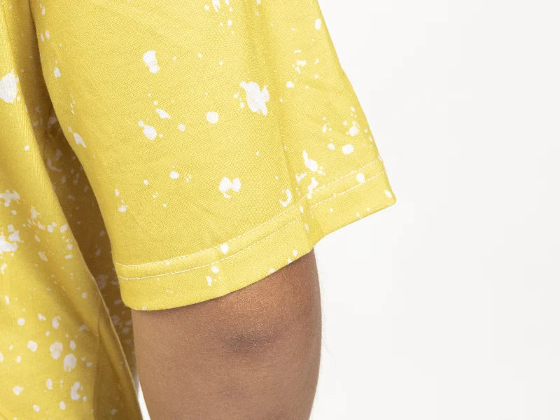 Yellow Bleached Starry Cotton Feeling T-shirt for Sublimation Printing