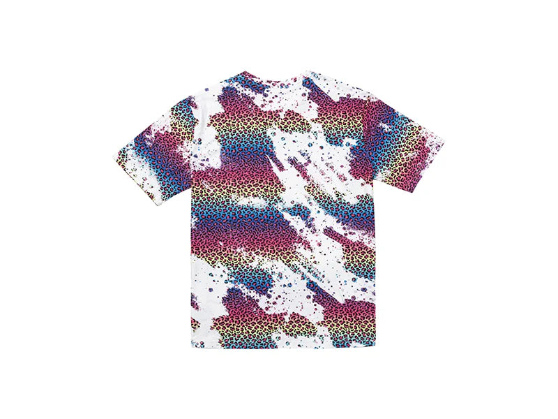 Wild Purple Bleached Leopard Cotton Feeling T-shirt for Sublimation Printing