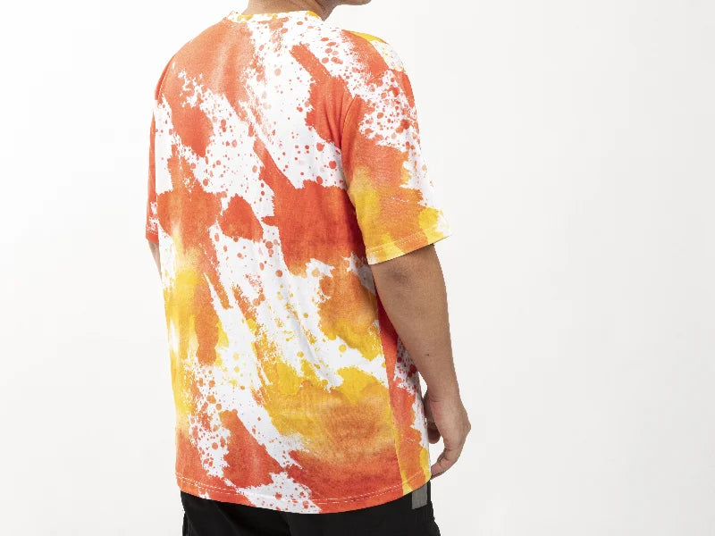 Dreams Orange Bleached Leopard Cotton Feeling T-shirt for Sublimation Printing