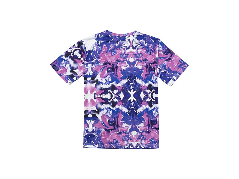 Blue Bleached Bloom Cotton Feeling T-shirt for Sublimation Printing