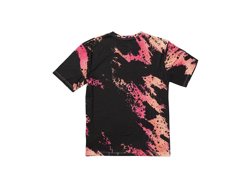 Wild Black Bleached Leopard Cotton Feeling T-shirt for Sublimation Printing