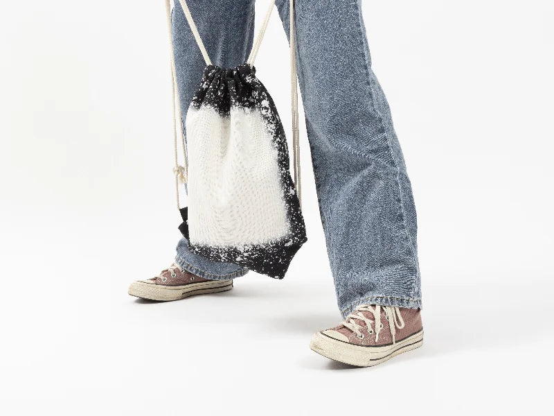 Sublimation Blanks Bleached Starry Linen Drawstring Bag