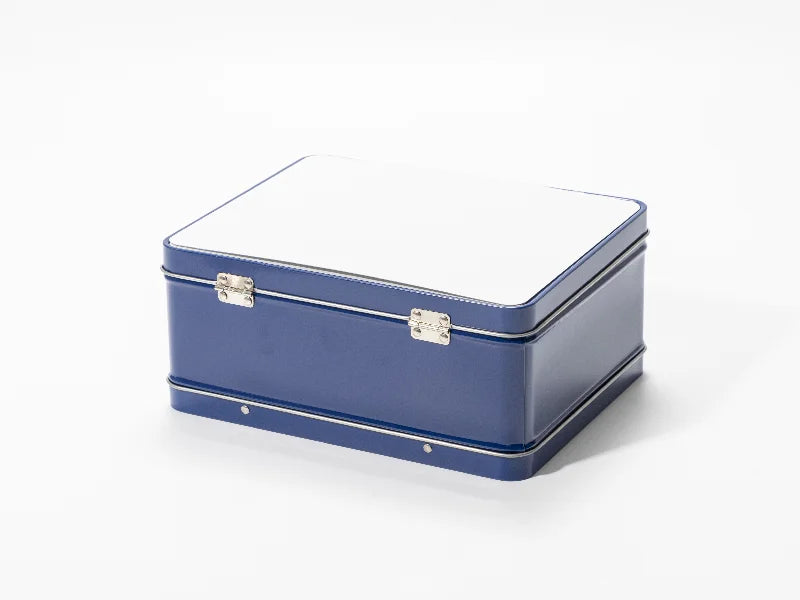 Sublimation Blanks Metal Lunch Box (Blue, 22*17.5*9.6cm)