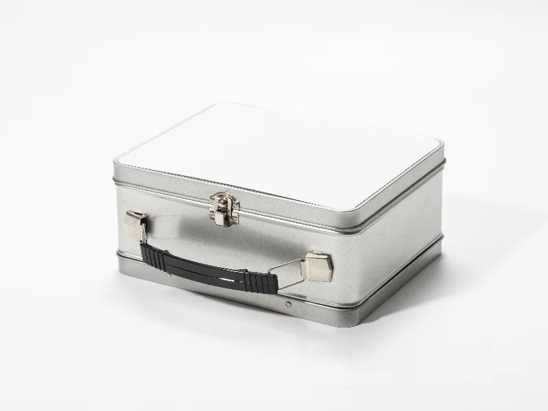 Sublimation Blanks Metal Lunch Box (Silver, 22*17.5*9.6cm)