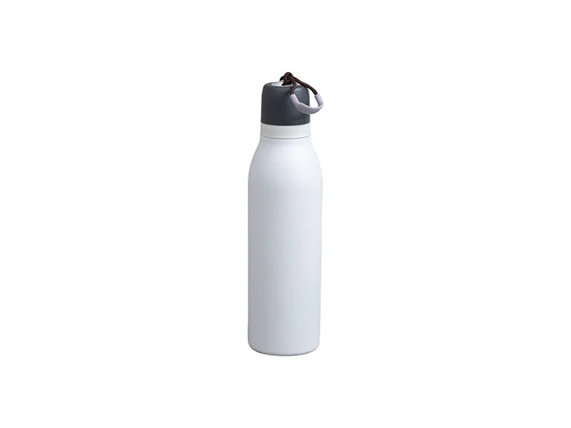 Engraved 16oz/500ml Powder Coated Stainless Steel Sports Bottle w/ Portable String