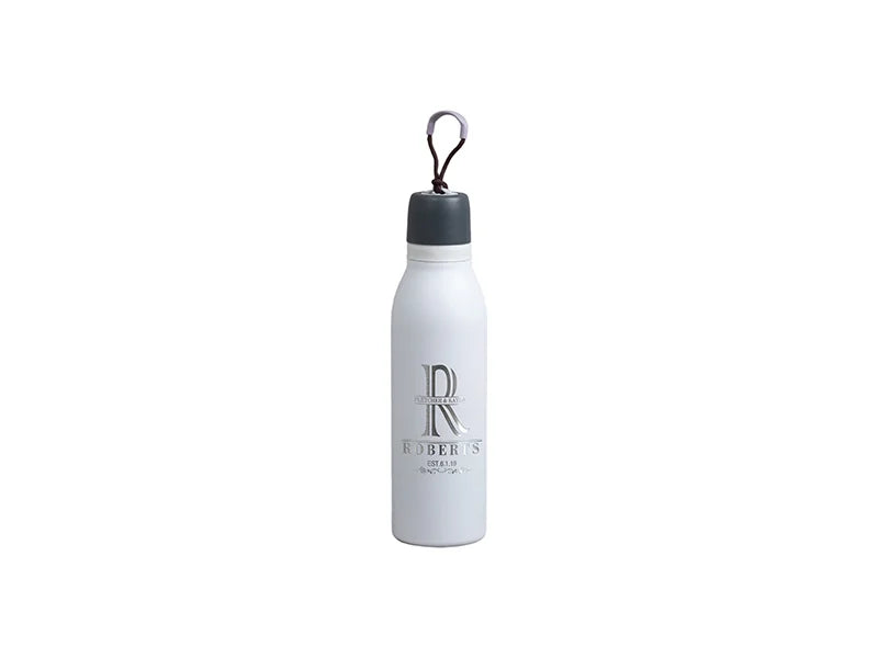 Engraved 16oz/500ml Powder Coated Stainless Steel Sports Bottle w/ Portable String