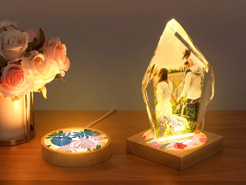 Sublimation Blank LED Light Base with Glass Sheet (Round)