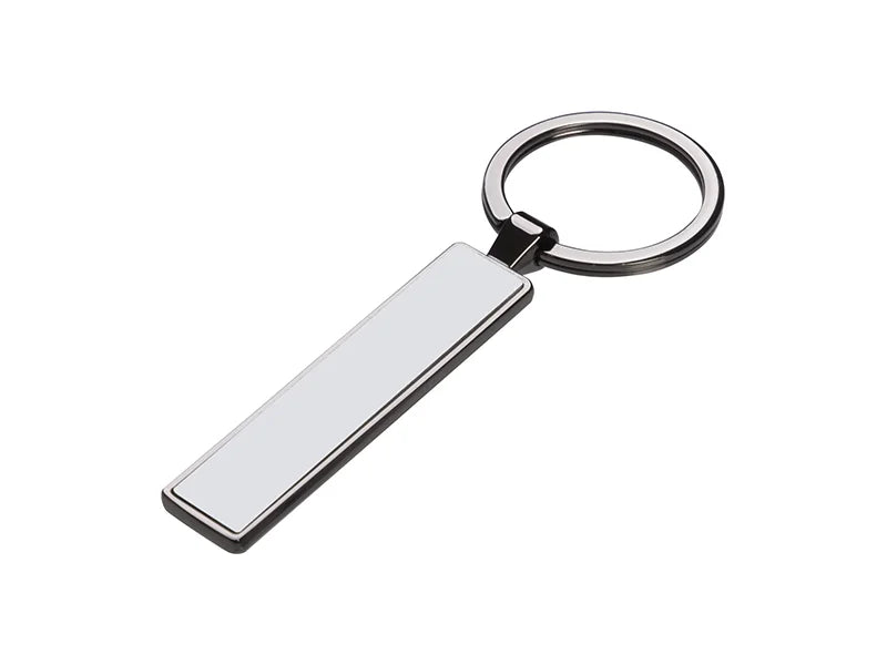 Sublimation Blanks Double Sided Aluminium insert Key Chain 1.3x6.3cm-Black