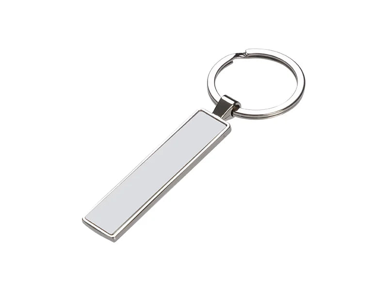 Sublimation Blanks Double Sided Aluminium insert Key Chain 1.3x6.3cm-Silver