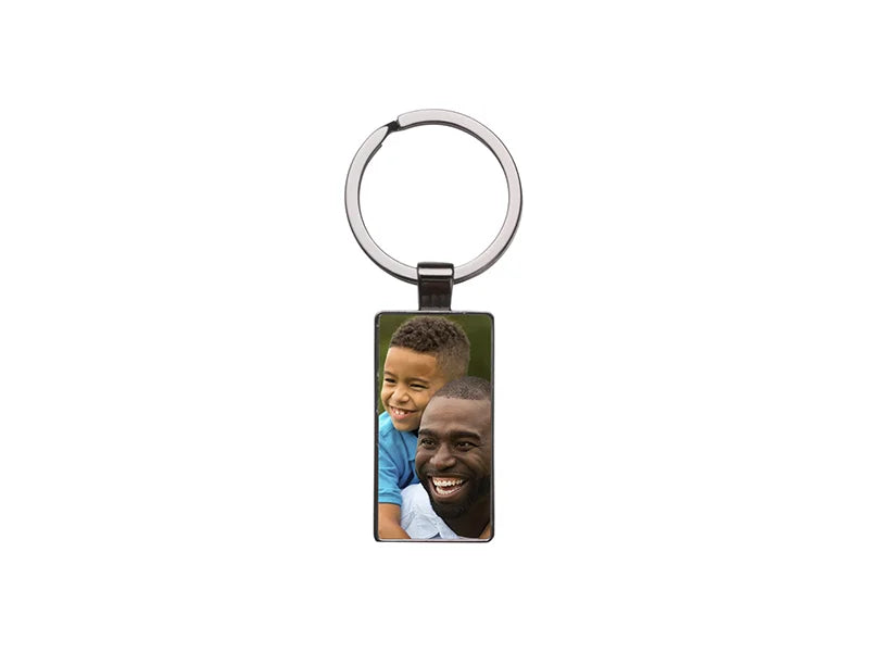 Sublimation Blanks Double Sided Aluminium insert Key Chain 2.2*5.1cm-Black