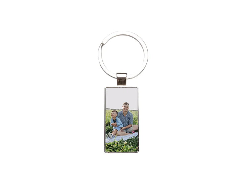 Sublimation Blanks Double Sided Aluminium insert Key Chain 2.2*5.1cm-Silver