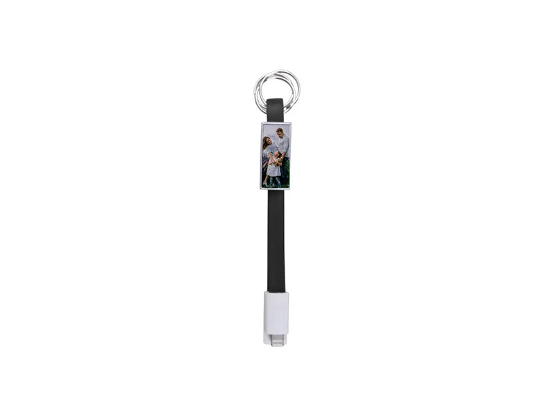 Sublimation Portable Data Cable Keychain(Small,Black)
