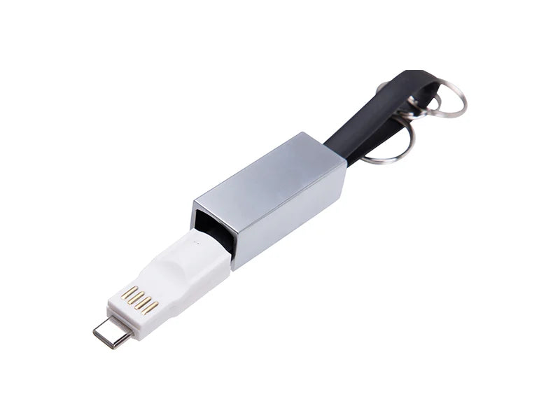 Sublimation Portable Data Cable Keychain (Large, Black)