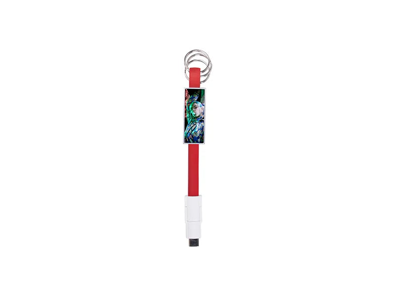 Sublimation Portable Data Cable Keychain (Large, Red)