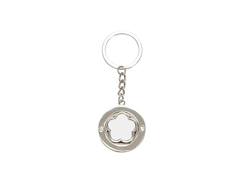 Sublimation Blank Metal Rotatable Keychain(Flower)