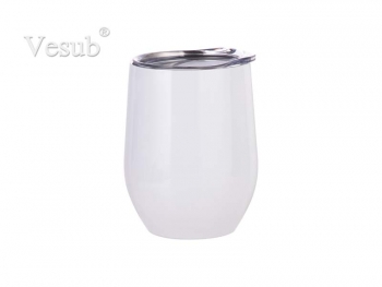 12oz Stainless Steel Stemless Wine Cup (White)
