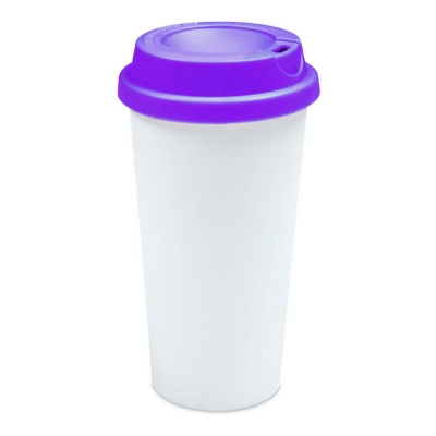 450ml Double Wall Sublimation Tumble（Flat Cover)-Purple