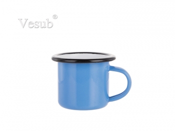 3oz/100ml Enamel Mug (Blue, Black Edge)