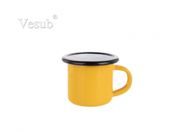 3oz/100ml Enamel Mug (Yellow, Black Edge)