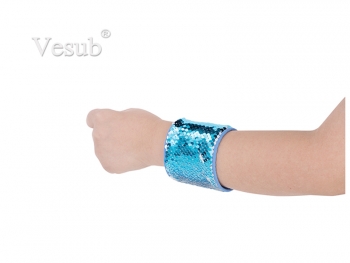 Sequin Bracelet (Light Blue W/ White)