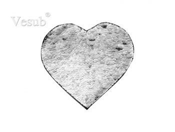 Flip Sequins Adhesive (Heart, Silver W/ White)