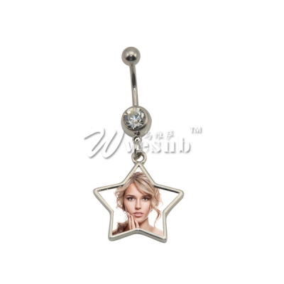 Sublimation Jewelry for Star Belly Button Ring