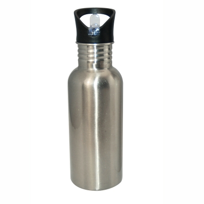 600ml Stainless Steel Bottle With Staw Top-Silver