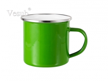 12oz Enamel Mug w/ Flat Bottom-Green