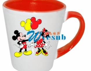 12oz Sublimation Inner Rim Red Cone Mug