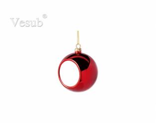 6cm Plastic Christmas Ball Ornament (Red)