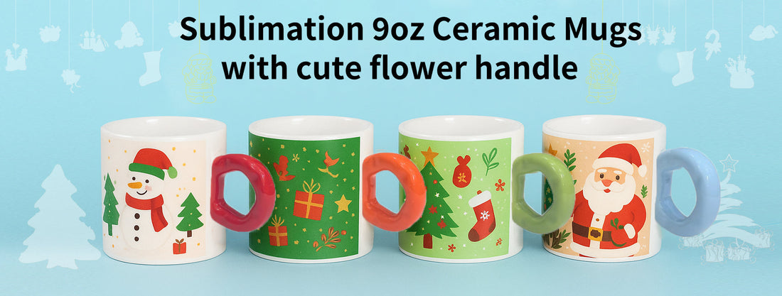 Cute Flower Handled Ceramic Mugs for the Holidays