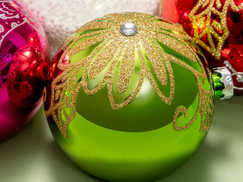 8cm Noel Patterned Clear Plastic Christmas Ball Ornament with String and Sublimation Alu Insert