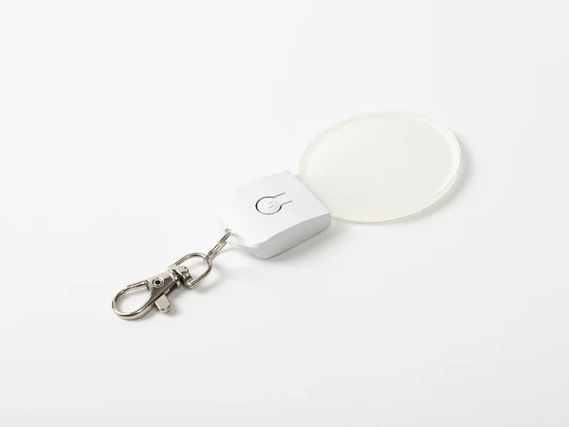 Sublimation Blanks Colorful LED Acrylic Light Up Keyring(Oval shape,7 colors)