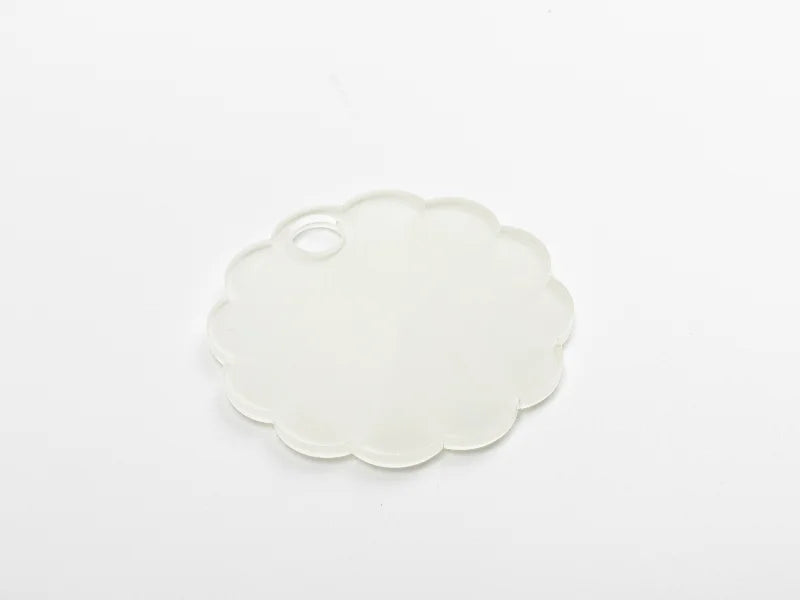 Sublimation Blanks Acrylic Name Tag for 40oz Stanley Tumbler (8.2*8.2*0.4cm,Lace RND Shape)