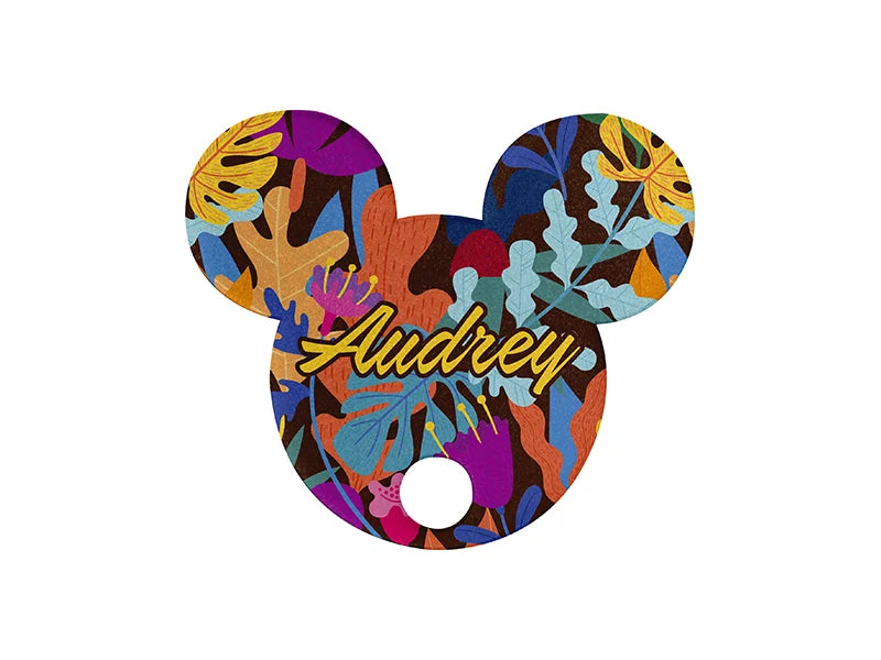 Sublimation Blanks Acrylic Glitter Name Tag for 40oz Stanley Tumbler (8.4*7.2*0.4cm,Mickey Shape)