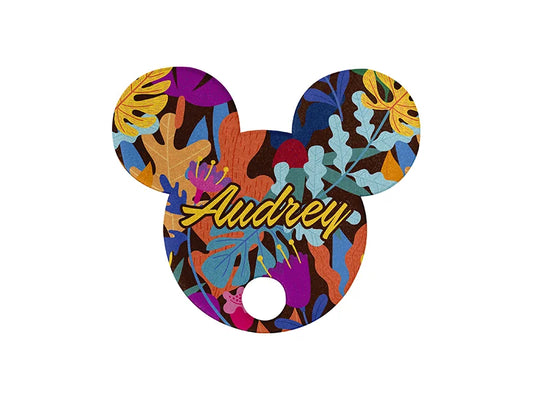 Sublimation Blanks Acrylic Glitter Name Tag for 40oz Stanley Tumbler (8.4*7.2*0.4cm,Mickey Shape)