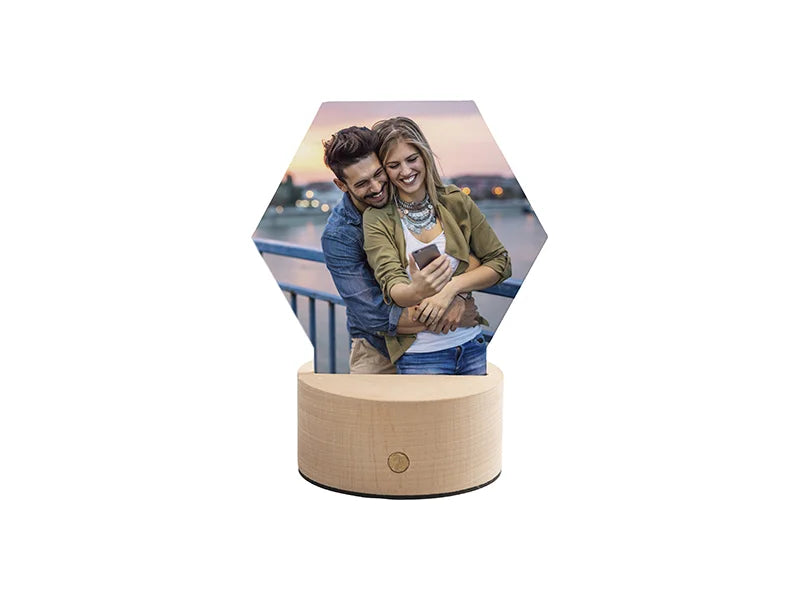 Sublimation Blanks Acrylic Glitter Photo Frame(Hexagon, 14*15*0.4cm)