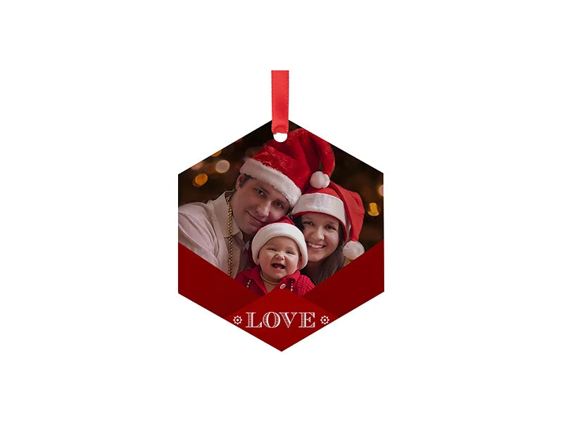 Sublimation Blank Acrylic Ornament (Hexagon, 7.6*7.6*0.4cm)