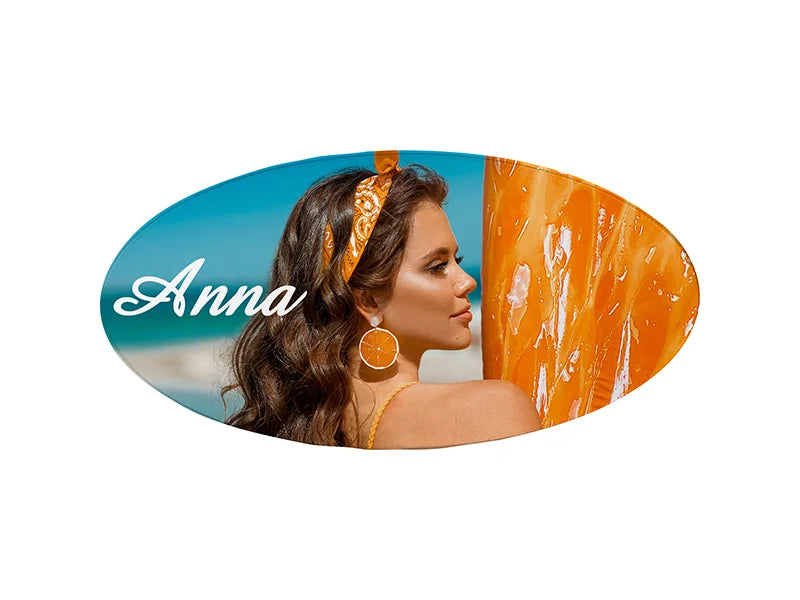 Sublimation Blanks Acrylic Name Badge(Oval, 7.6*3.8*0.4cm)