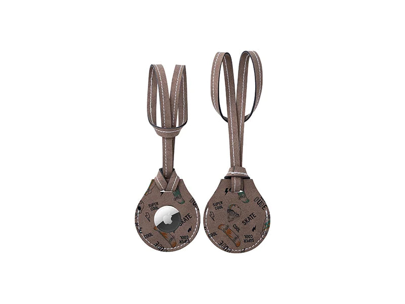 Sublimation PU AirTag Holder with Strap Bag Charm(Dark Gray)